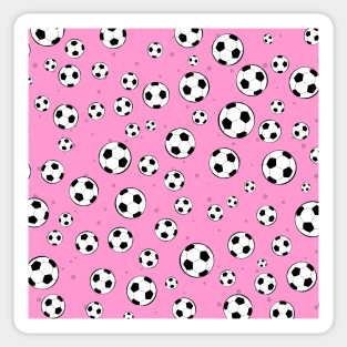 Football / Soccer Ball Seamless Pattern - Pink Background Sticker